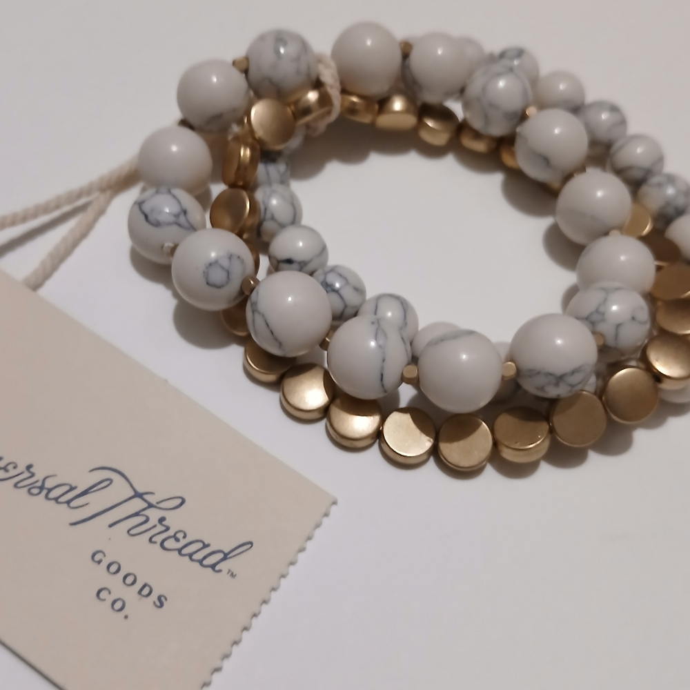 Universal Thread Genuine Stone Beads Layer Stretc… - image 3